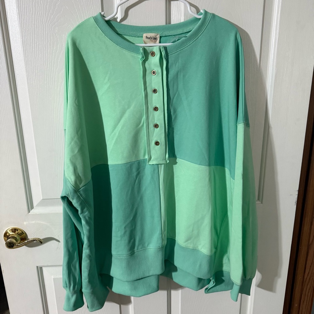 Peach Love Color Block Blouse